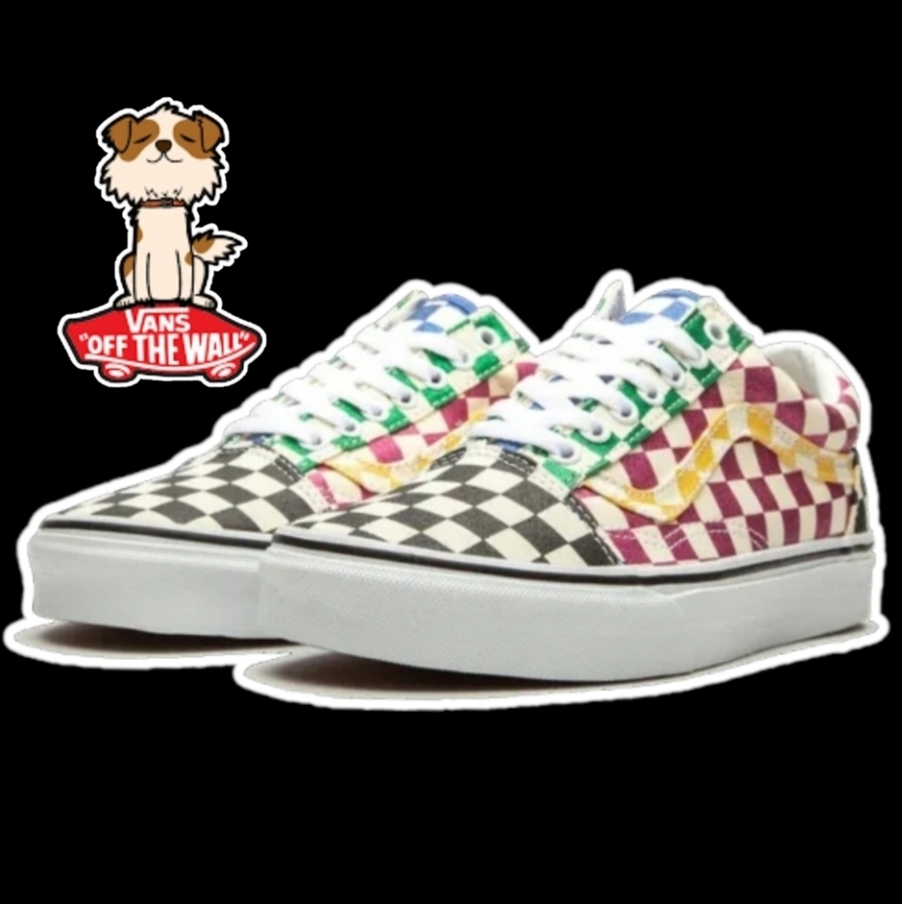 Vans Old Skool Women 7 Glitter Checkered Multicolored VNOA4U3B1HP